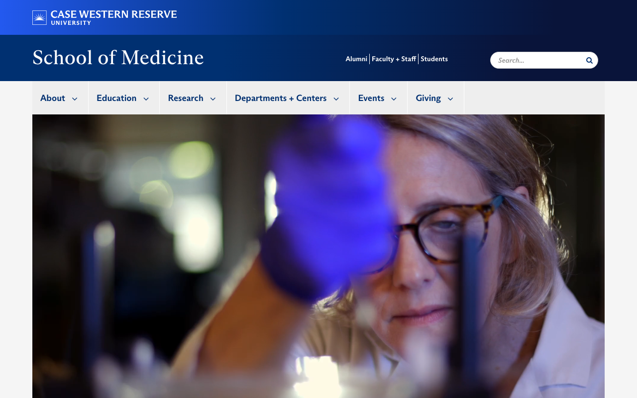 CWRU entity example: School of Medicine screenshot