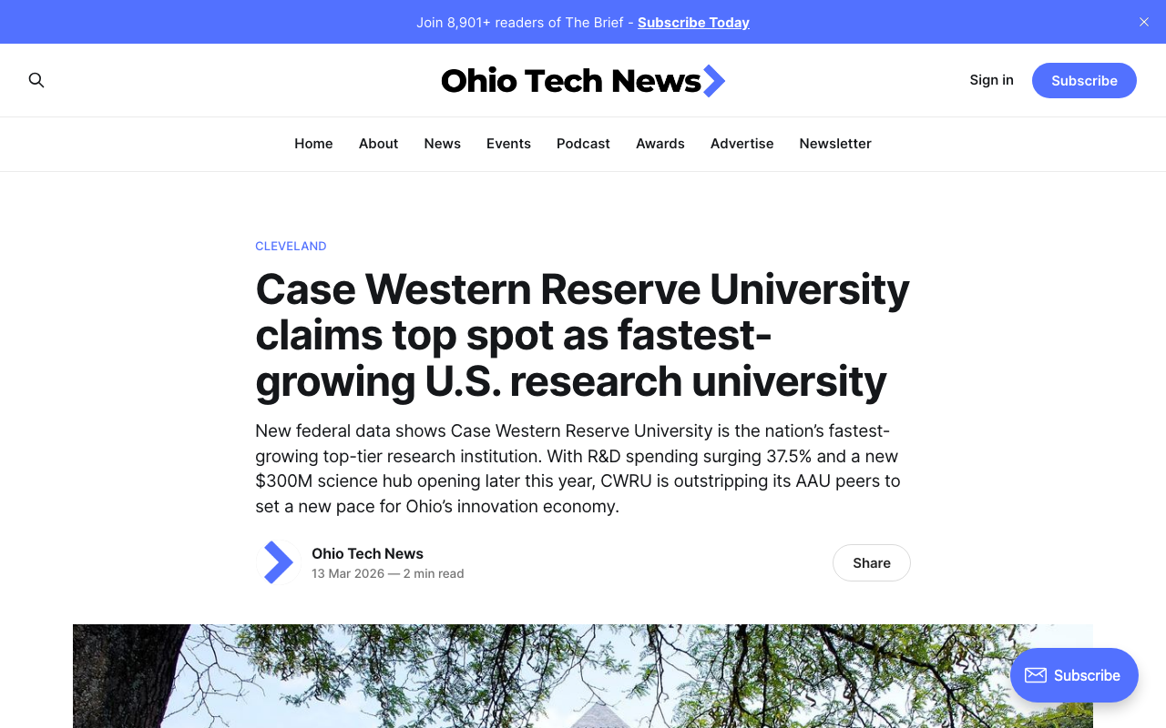 External pickup: Ohio Tech News screenshot