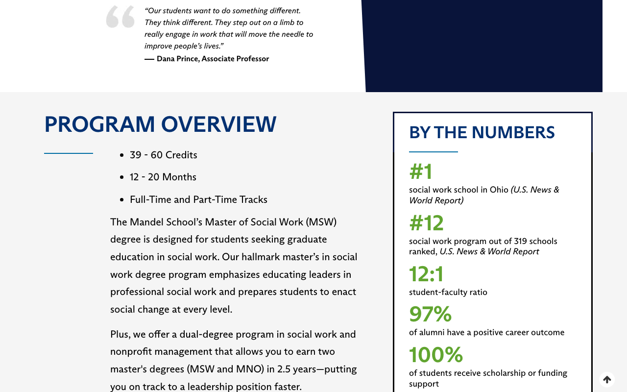 CWRU MSW page example screenshot