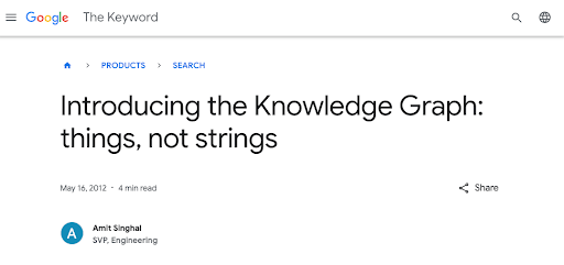 Things not strings semantic SEO visual